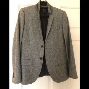 J Crew black and white houndstooth wool blazer